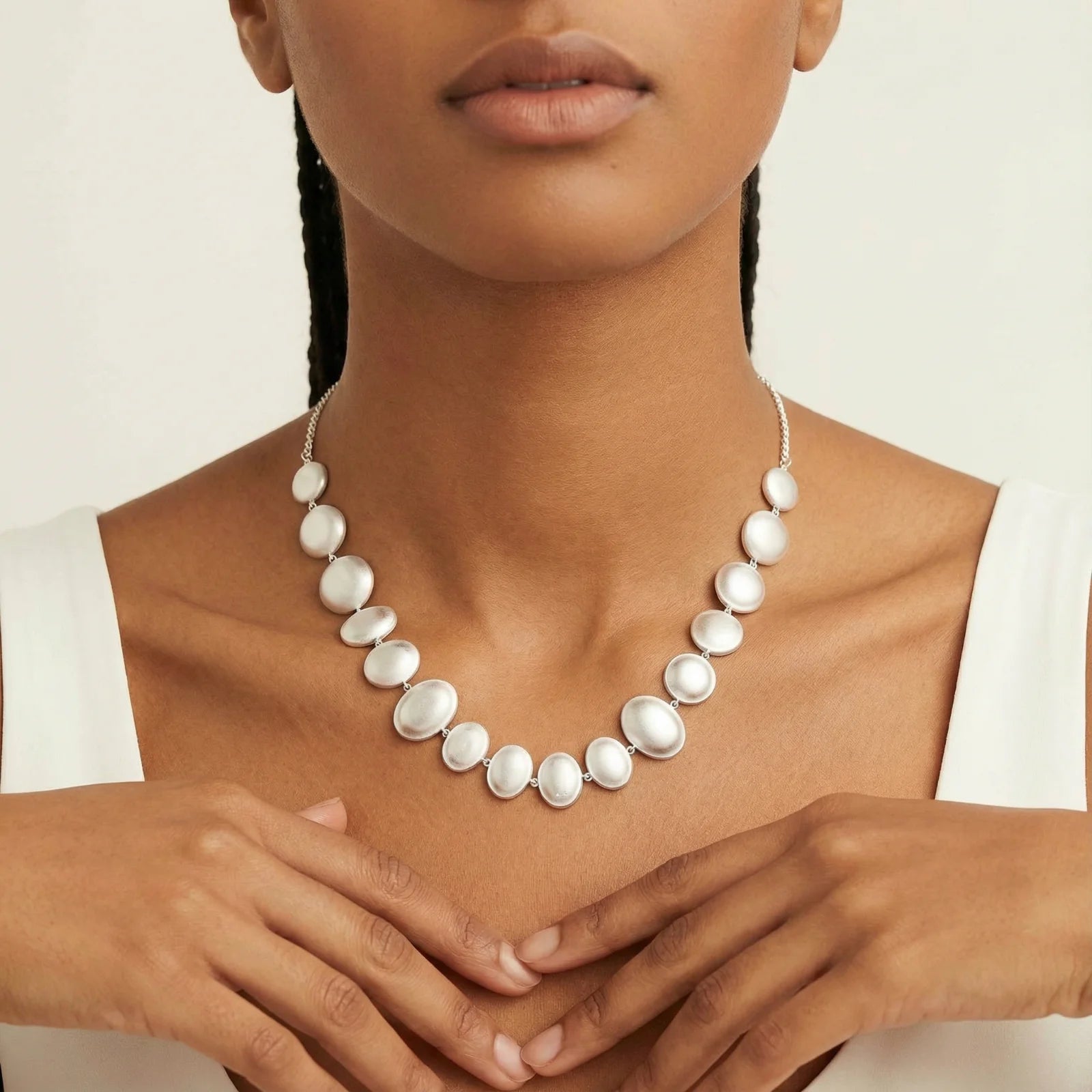 Lunar Pearl Arc Necklace